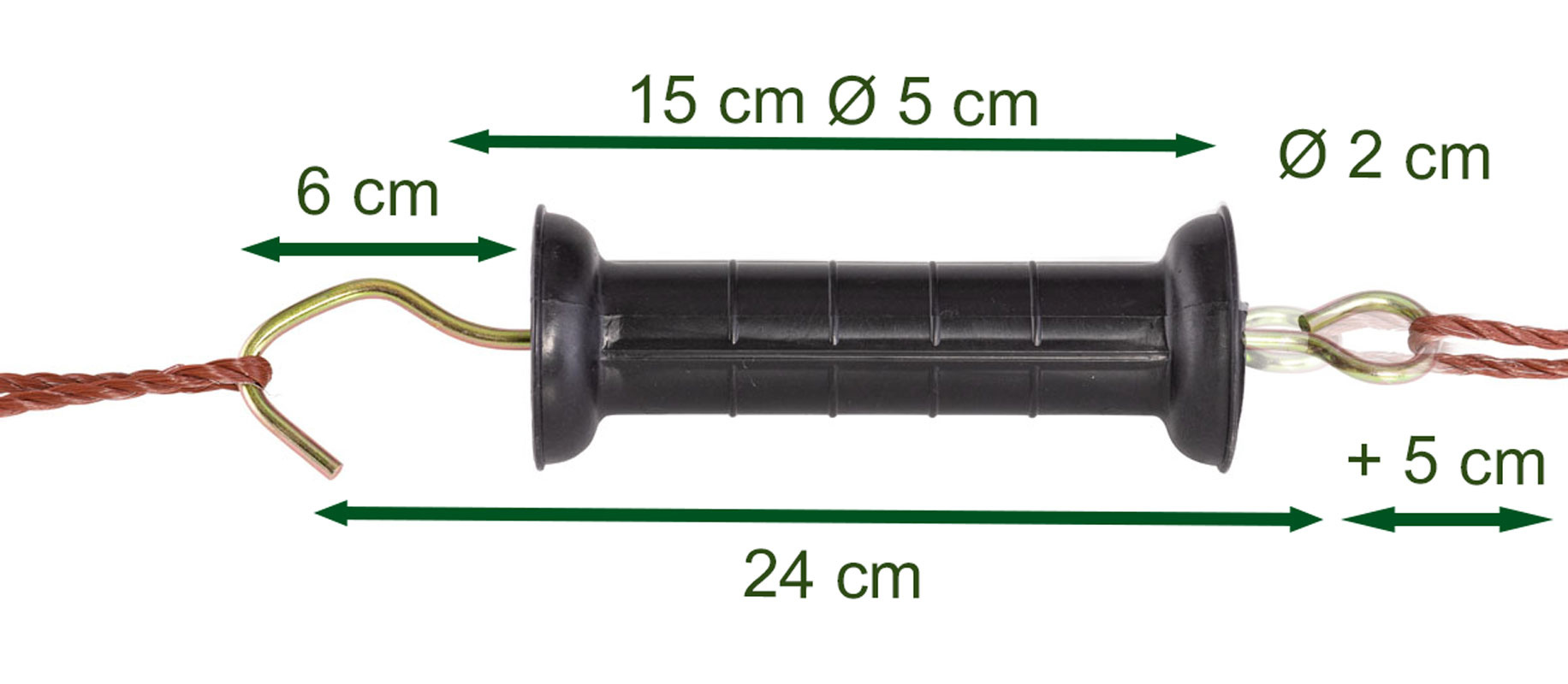 Torgriff mit Haken für Elektrozaun, 10 Stück
